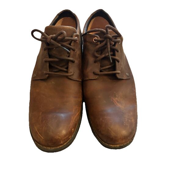 Timberland Brown Leather Casual Dress‎ Shoes Lace Up Oxfords Comfort - Picture 1 of 12